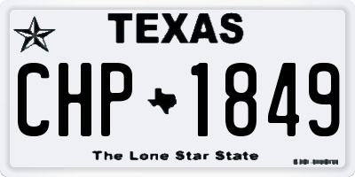 TX license plate CHP1849