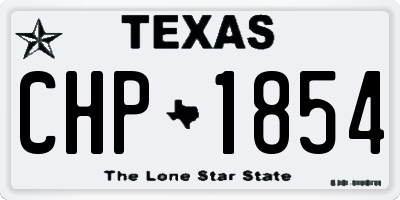 TX license plate CHP1854