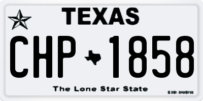TX license plate CHP1858
