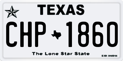 TX license plate CHP1860