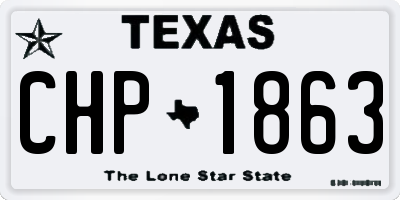 TX license plate CHP1863