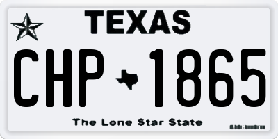 TX license plate CHP1865
