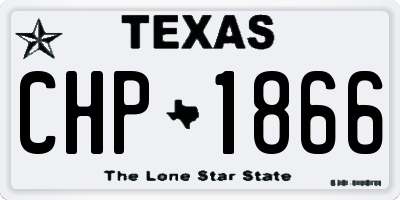 TX license plate CHP1866