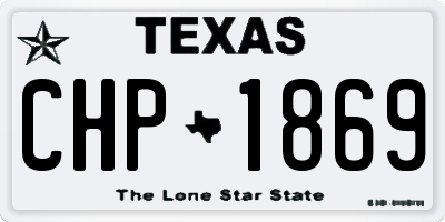 TX license plate CHP1869