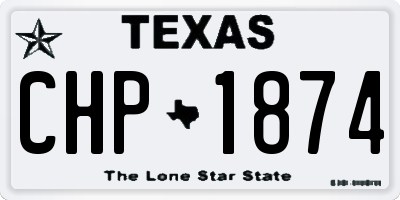 TX license plate CHP1874