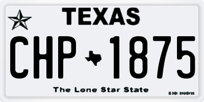TX license plate CHP1875