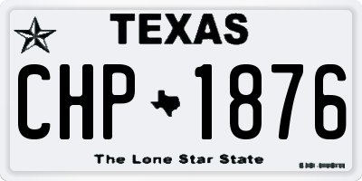 TX license plate CHP1876