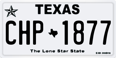 TX license plate CHP1877