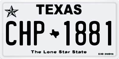 TX license plate CHP1881