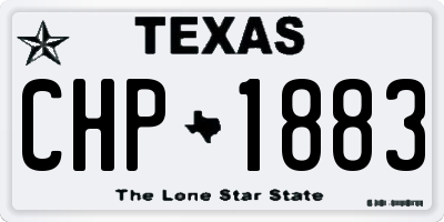 TX license plate CHP1883