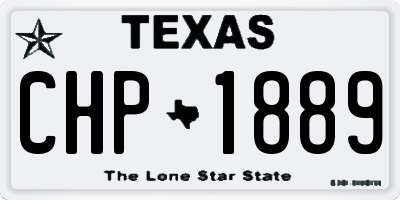 TX license plate CHP1889