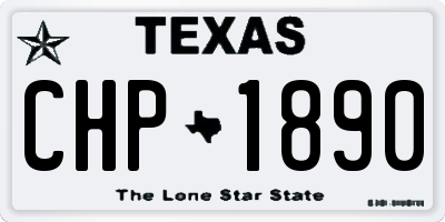 TX license plate CHP1890