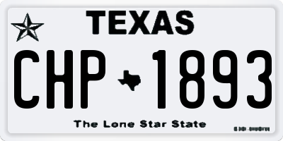 TX license plate CHP1893