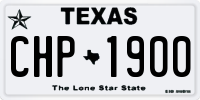 TX license plate CHP1900