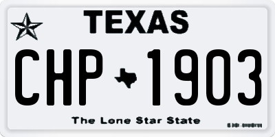 TX license plate CHP1903