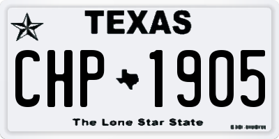 TX license plate CHP1905