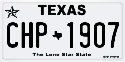 TX license plate CHP1907