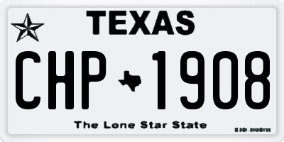 TX license plate CHP1908