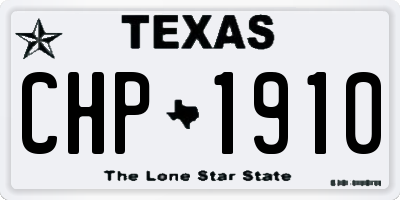 TX license plate CHP1910