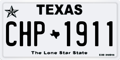 TX license plate CHP1911