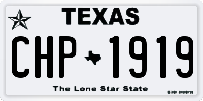 TX license plate CHP1919