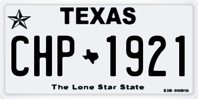 TX license plate CHP1921
