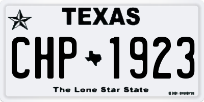 TX license plate CHP1923