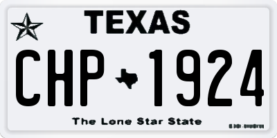 TX license plate CHP1924