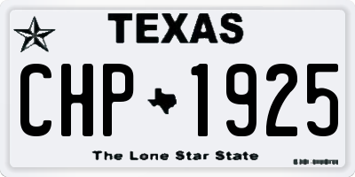 TX license plate CHP1925