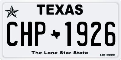 TX license plate CHP1926