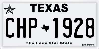 TX license plate CHP1928