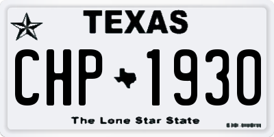 TX license plate CHP1930