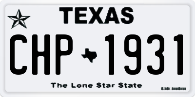TX license plate CHP1931