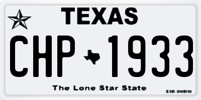 TX license plate CHP1933