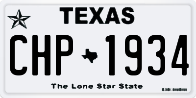 TX license plate CHP1934