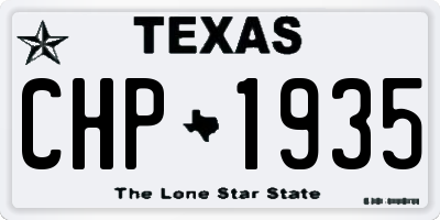 TX license plate CHP1935
