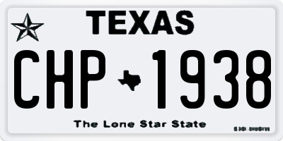 TX license plate CHP1938