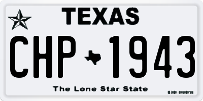 TX license plate CHP1943