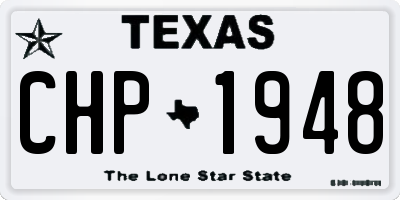 TX license plate CHP1948