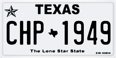 TX license plate CHP1949
