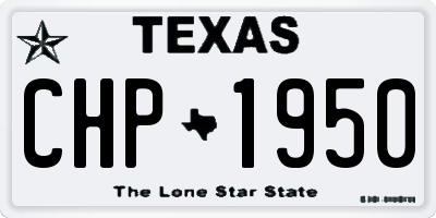 TX license plate CHP1950