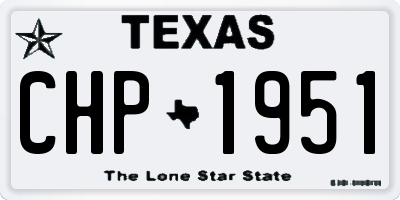 TX license plate CHP1951