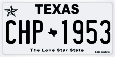 TX license plate CHP1953
