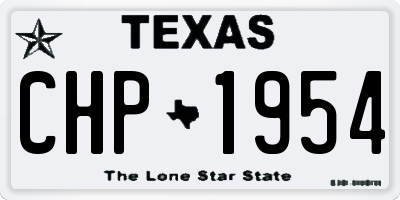 TX license plate CHP1954