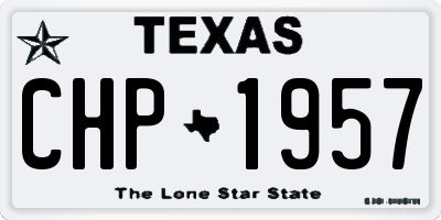 TX license plate CHP1957