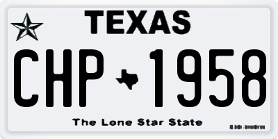 TX license plate CHP1958