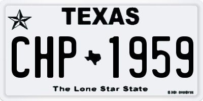 TX license plate CHP1959