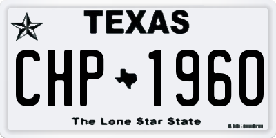 TX license plate CHP1960
