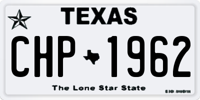 TX license plate CHP1962