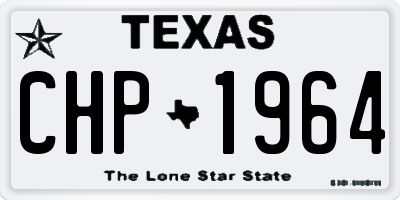 TX license plate CHP1964